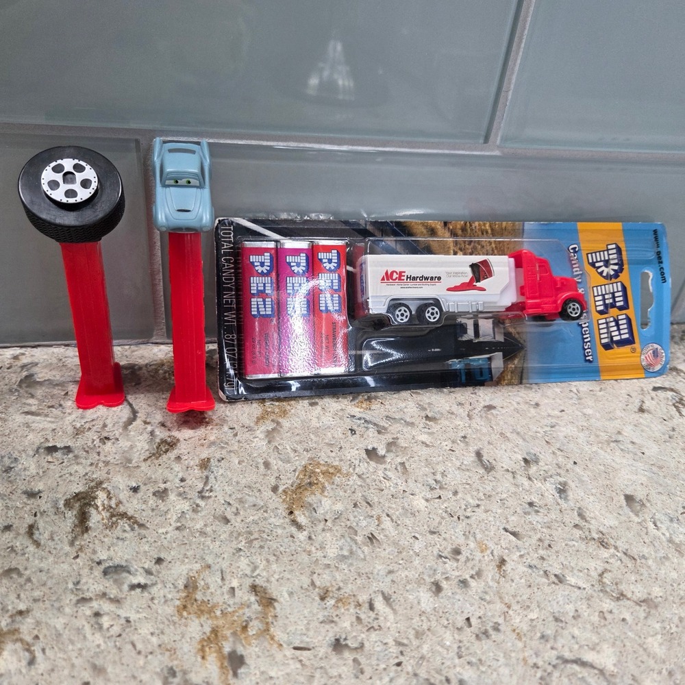PEZ Candy Dispenser Cars Ace Hardware Truck & Lightning McQueen Set